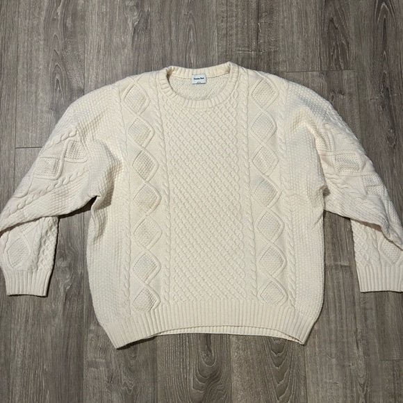 Sunday Best Sweaters - Sunday Best Ivory Cable Knit Crewneck Sweater